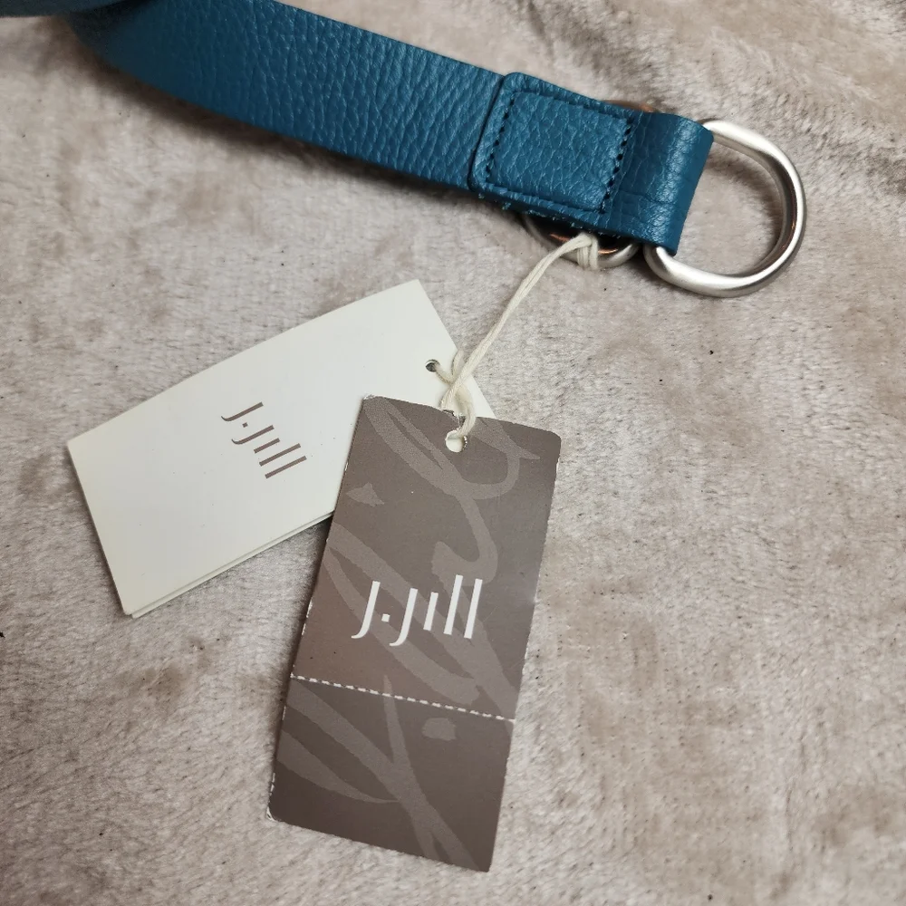 NWT J. Jill Genuine Leather Green Blue Teal D-ring‎ Belt 46